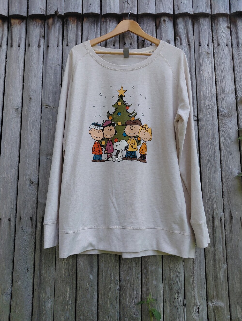 Peanuts Charles Shulz holiday pullover graphic oversized sweatshirt Womens 2XL